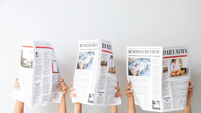 Bild von 3 aufgeschlagenen Zeitungen
