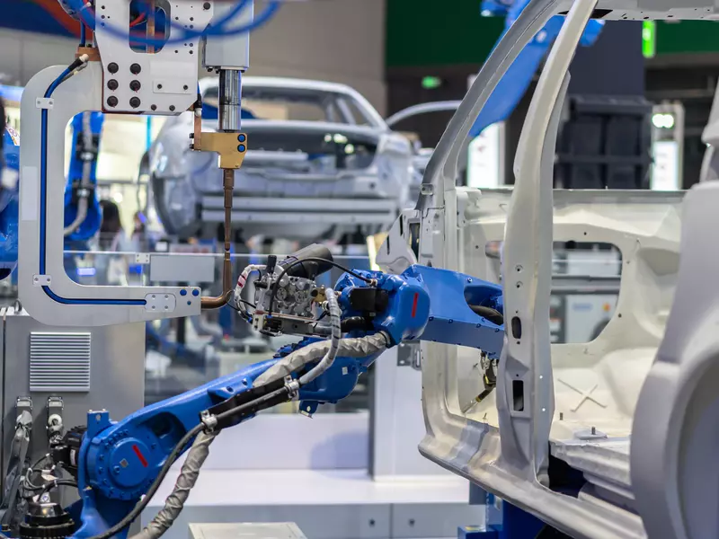 Bild eines Roboters in der Automobilindustrie